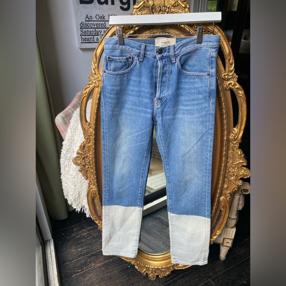 Ports 1961 Blue and White Boot Cut Jeans